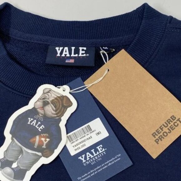 NEW YALE University Unisex Adult Sweatshirt Navy Size M Embroidered Dan Logo - Picture 4 of 9